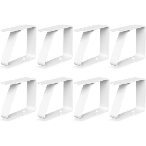 8 x Pinces à Nappe Blanc pour Tables d'une épaisseur de 3 cm - - Pinces à Nappe en Acier Inoxydable pour l'intérieur et l'extérieur - - Pinces à Nappe faciles à Nettoyer (1/5)