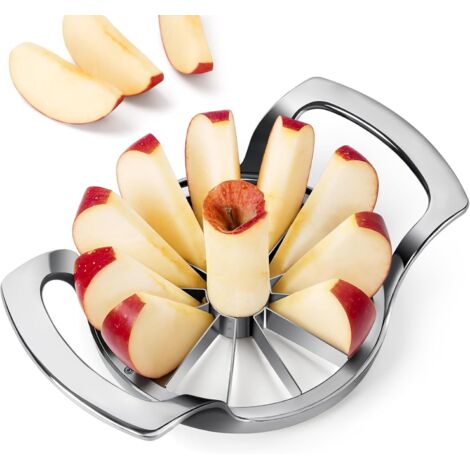 Coupe Pomme 12 cm, Decoupe Pomme Extra-large 12 Lames, Coupe Pomme En Quartier Robuste en Acier Inoxydable Avec Système de Lames Sécurisé Amélioré, trancheuse de pomme