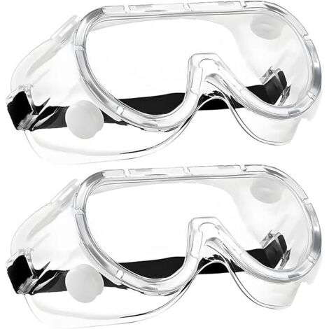 2 Paires de Lunettes de Sécurité Transparentes avec Lentilles Anti Buée Protection Latérale et Protection UV pour Bricolage, Chimie, Travaux, Chantiers (1/5)