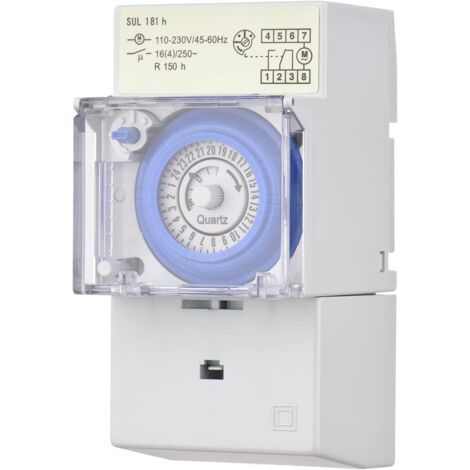 Minuteur mécanique 24 heures AC 110-230 V 30 minutes Intervalle 48 fois ON/OFF Minuterie électrique programmable Interrupteur relais d'installation sur rail DIN