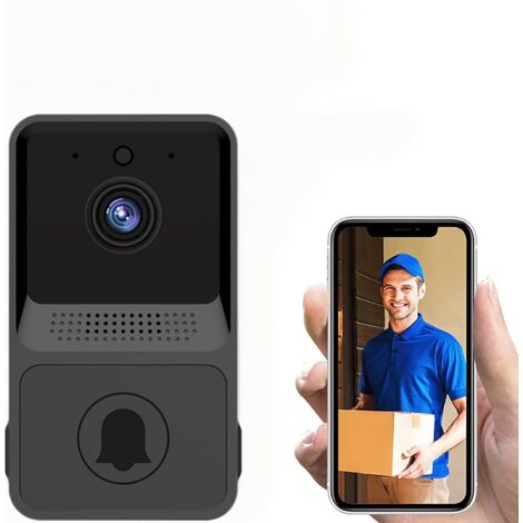 Sonnette Vidéo sans Fil, Sonnette Connectée Compatible Alexa Fonctionnant avec Google Assistant, Sonnette Connectée sans Fil 1080p Camera avec Batterie, Audio Bidirectionnel, PIR & Vision Nocturne