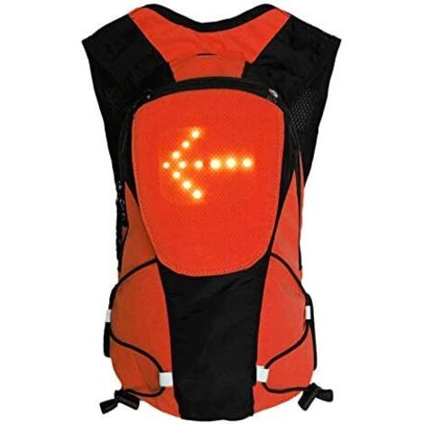 Sac à Dos 5L à 48 LEDs Clignotant réfléchissant avec Signalisation de Direction pour Vélo et Trottinette. Télécommande et USB Rechargeable. Vendeur français et stock en France