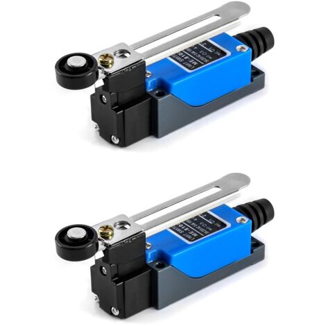 2pcs Interrupteur de fin de course, ME-8108 Interrupteur de fin de course à bras de levier à rouleau réglable, NC + NO (DPDT), Routeur CNC