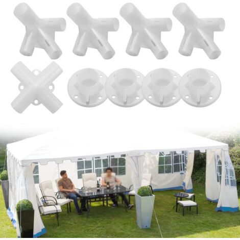5PCS Connecteur de Tente + 4PCS Couverture Pièces de Connexion Détachées, Connecteur Central d'Angle Auvent, Pieds d'Angle Pour la Maison, le Camping, l'Extérieur (1/5)