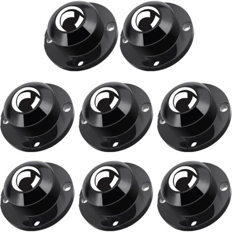 Roulettes pour Meubles, Roulettes Universelles Pivotantes à 360°, 2,4 pouces Roulettes en Acier Autocollantes pour Petits Meubles, Roulettes pour Appareils de Cuisine (Gris Noir, 8 PCS)