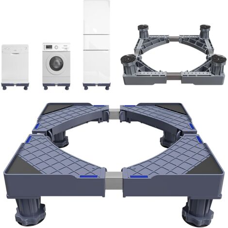Support Machine a Laver Seche Linge & Réfrigérateur,Rehausseur Lave Linge et Machine a Laver Réglable,Socle Antivibration jusqu'à 120kg [Classe énergétique A+++]