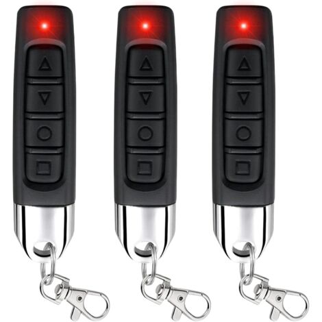 3 Pièces Telecommande Universelle Portail 433 MHz, Télécommande Porte de Garage sans Fil, Duplicateur Porte de Garage Portable Jusqu'à 50 m de Distance, Clonage Garage Porte (1/5)