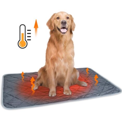 Coussin Auto-Chauffant pour Chat & Chien, Chiot Tapis Chauffant pour Animaux Lavable Anti-dérapant, Doux Peluche Couverture Thermique, Écologique Extra-Chaud Lit Matelas, XXL 115x72cm