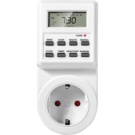 Programmateur Prise Electrique et Digitale, Prise Programmable à Cycle Alternatif et répétitif, Prise Minuteur Compte à Rebours, Prise Minuteur Programmable with LCD, Économiser Électricité