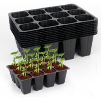 120 Cells Reusable Starter Trays Mini Greenhouse Propagator Plant Grow Bowls Indoor Greenhouse Plastic Nursery Growing