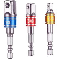 3 Pcs Impact Grade Socket Adapter, Socket Bit Adapters Set, High Speed Nut Driver, Socket Bit Hex Shank Adapter, Wrench Adapter Extension, pour les Outils de Réparation Domicile, Outils Bricolage