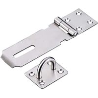 Moraillon de Cadenas en Acier Inoxydable, Heavy Duty Moraillon et Agrafe avec Vis, Fermoir de Porte Verrou de Porte Hangar Loquet Cadenas Agrafe (L)