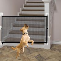 Barrière de Sécurité pour Bébés,Barriere Chien sans Percage pour Escaliers,Barrière de Sécurité sans Perçage pour Enfant Chiens,Barrière D’Escalier et de Portes avec 6 Crochets Adhésifs 110x72CM