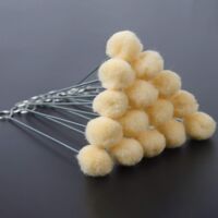 Lot de 60 brosses à billes de laine Outil de sculpture du cuir lubrifié avec huile
