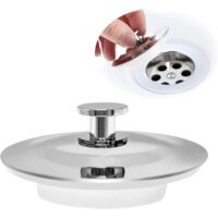Bouchon de Baignoire Universel, Bouchon Évier Cuisine pour 42-44mm, Bouchon de Vidange de Baignoire en Acier Inoxydable, Prise Facile Bouchon D'évier Salle de Bain,Bouchon de Drain Remplacement