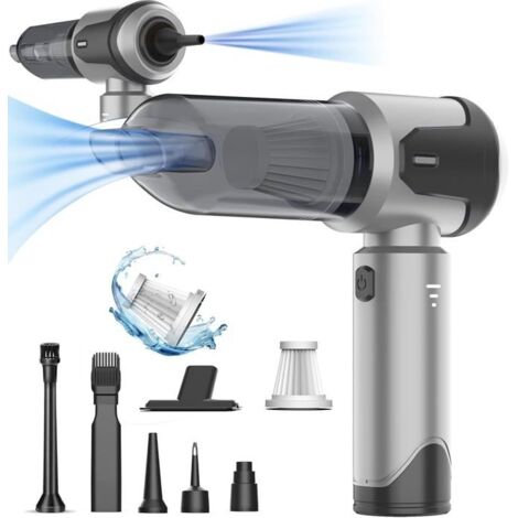 (Couleur:Gris)20000Pa Aspirateur sans fil, 4 en 1 Aspirateur de voiture portable, USB C Mini aspirateur puissant pour voiture, maison (1/5)