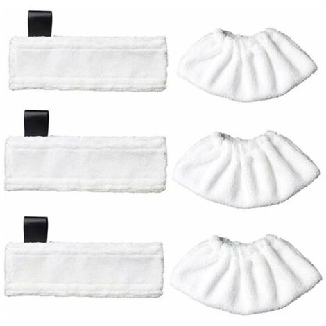 Lot de 3 lingettes de rechange en microfibre et 3 chiffons en microfibre pour Karcher Easy Fix SC1/SC2/SC3/SC4/SC5/SV7, chiffon (1/5)