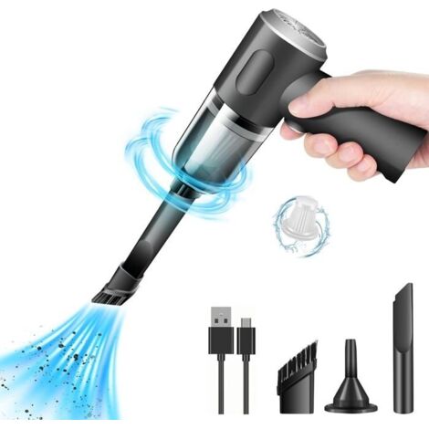 (Couleur:Noir)Aspirateur à Main,5000 PA Aspirateur Voiture Puissant sans Fil 120W Mini Aspirateur sans Fil Portable et Rechargeable (1/5)
