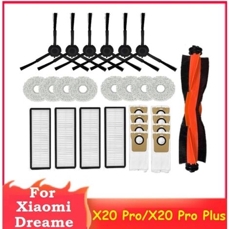 Kit D'Accessoires 27 Pièces pour Xiaomi Dreame X20 Pro/X20 Pro plus Robot Aspirateur PièCes de Rechange de Nettoyage MéNager (1/4)