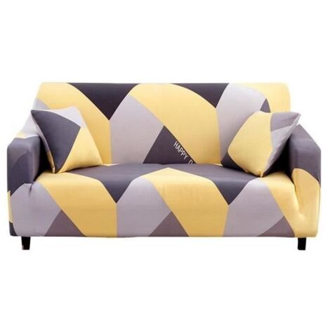 Housse de Canapé 3 Places Jaune - INSFITY - Extensible - Pour Longueur de 190-230 cm (1/4)