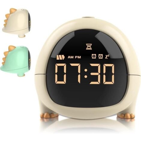 Réveil Enfant Lumineux LED, Réveil en USB Charge,Multifonctionnelle Réglable Veilleuse Compte à rebours Fille Garcons (Jaune) (1/4)