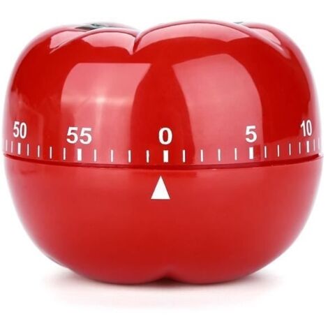 (Rouge)Minuterie de cuisine - HB - Compte à rebours 60 minutes - Mécanique - Rouge - 7,2 x 5,5 cm (1/4)