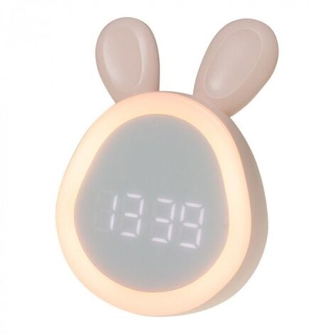 (rose)Réveil - Mary's - MW20532 - Lapin rose - Rechargeable USB - Fonctionnel et mignon (1/5)