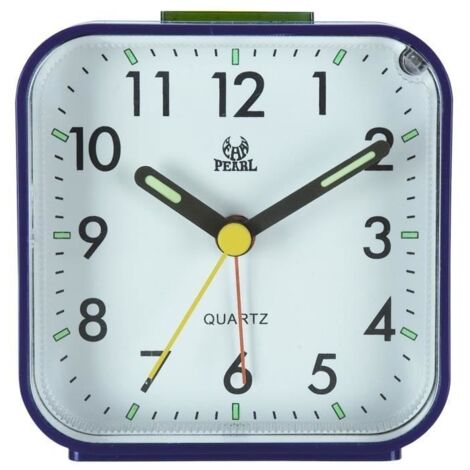 (bleu)Réveil Veilleuse et Snooze / Ascendant Alarme sonore / Simple à régler Horloges, alimenté par batterie, petit (1/4)
