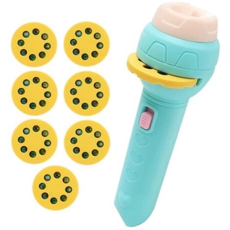 (Couleurs vives et dessins animés mignons)Lampe de poche - Projection coulissante - Couleurs vives et dessins animés mignons - Torche 8m - 1 ampoule (1/4)