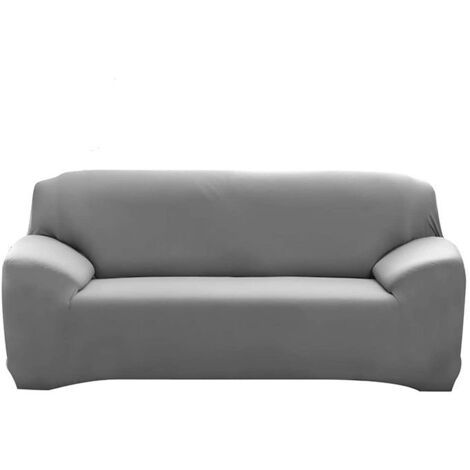 Housse de canapé 3 places Super stretch Gris 180 à 240cm (1/4)