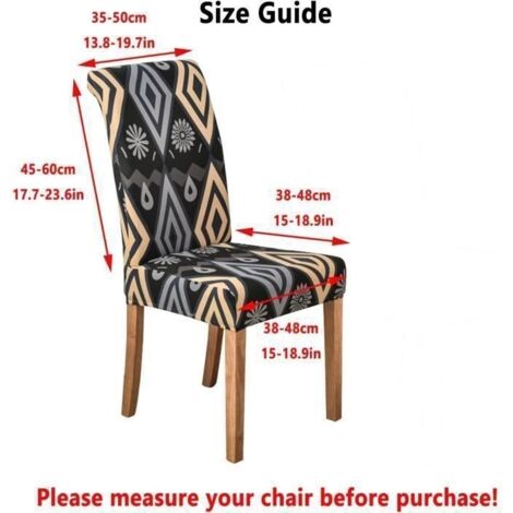 Dioxide Housse De Chaise Extensible 4 Pièces - Housse Salle à Manger Amovible Lavable Noire - Revêtement Protection Élégante