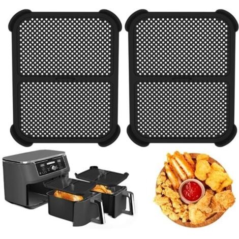 2 Pièces Grille Anti Projection pour Air Fryer Ninja, Silicone Air Fryer Accessoires Compatible avec Ninja Foodi AF400 AF451, Anti
