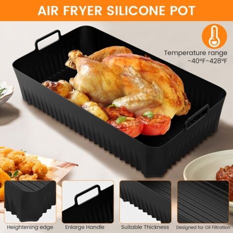 Lot De 2 Moules Polyvalents 2 Moules Silicone Pour Air Fryer - Réutilisables, Sans BPA, Compatibles Philips, Ninja, Cosori Air Fryer Philips