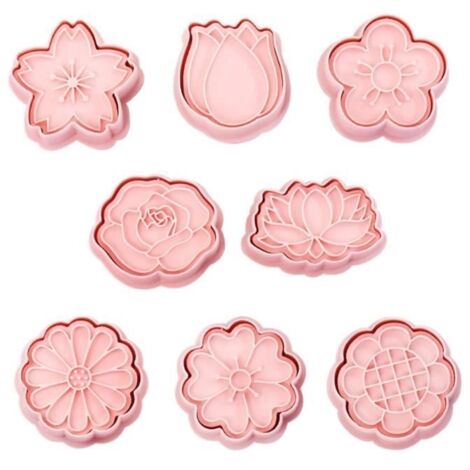 Emporte-pièce - Non spécifié - 8 pièces - PVC alimentaire - Formes de fleurs - Décoration de pâtisserie (1/4)