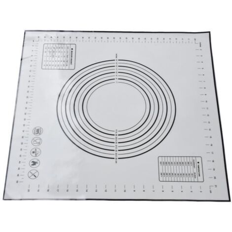 Tapis de pâtisserie en silicone - QIILU - 60 x 60 cm - Résine de silicone - Antidérapant - Facile à nettoyer (1/4)