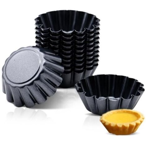 Moules à tartelettes - Non spécifié - Lot de 12 - Acier au carbone - Antiadhésifs - Réutilisables (1/4)
