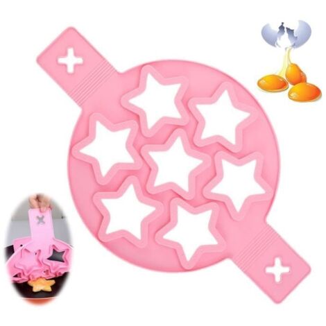 (Rose)Moule à œuf - Noname - Forme d\'étoile - Silicone de qualité alimentaire - 37.5x23.2cm - Rose (1/4)