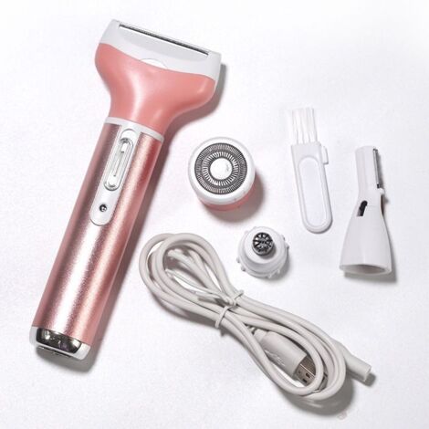 Rasoir électrique pour femme, rasoir électrique pour femme, 4 en 1, rechargeable, sans fil, indolore, pour épilation du corps, h (1/5)