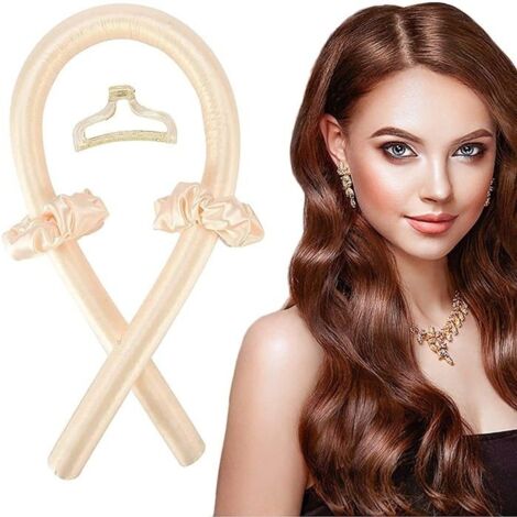 Bandeau bigoudis sans chaleur, boucles sans chaleur, bigoudis sans onde de chaleur, outils de coiffure pour cheveux longs(jaune) (1/3)