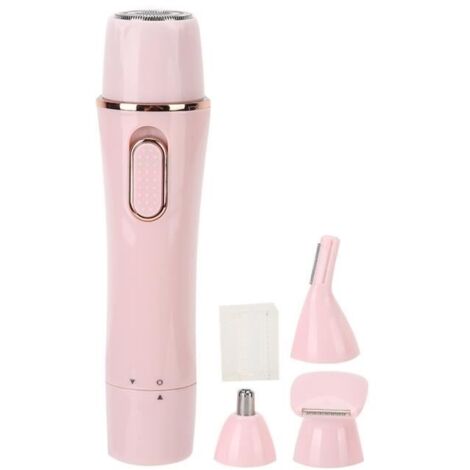 Tbest rasoir pour femmes Rasoir électrique 4 en 1 épilateur portable tondeuse à sourcils nez rose (chargement USB) (1/4)