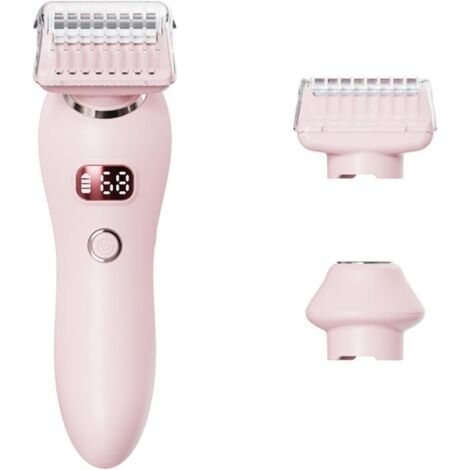 (rose)Rasoir électrique 2 en 1 pour femme, adapté au visage, au corps, aux jambes, aux aisselles, aux bras, humide et sec, étanche (1/5)