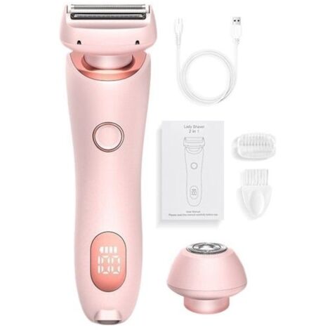 Rasoir électrique 2 en 1 pour femme, rasoir Silky Glide Pro pour le rasage des jambes, des bras, des aisselles et du vis Étiquette (1/5)