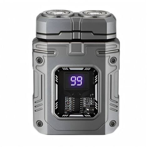 (Gris)Rasoir électrique pour homme, rechargeable, étanche IPX7, avec tête magnétique pour barbe fermée, Gris (1/5)