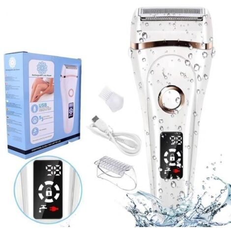 Rasoir électrique indolore pour femmes Tondeuse à poil et bikini rasoir électrique rechargeable pour une épilation (1/4)