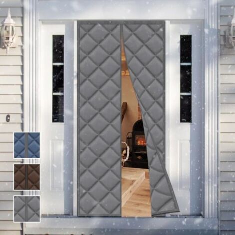 Rideau de protection thermique magnétique pour portes, rideau thermique protection contre le froid porte d\'entrée,80 x 200 cm,gris (1/5)