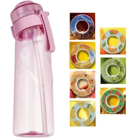 (Rose)Gourde - Pods Saveur - 650ML - Rose - 7 Gousses de Saveur - Anti-fuite