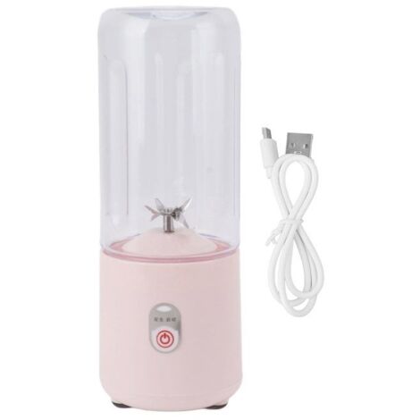 Mini mixeur portable 500 ml pour smoothies, shakes, rechargeable par USB, avec lame à 6 lames pour le sport et les voyages, rose (1/5)