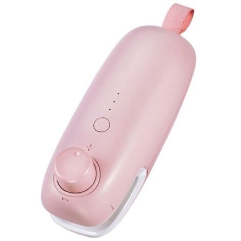 Mini scelleuse de sacs : Scelleuse sous vide 2 en 1, réglage à trois vitesses pour stockage alimentaire,rose (1/5)