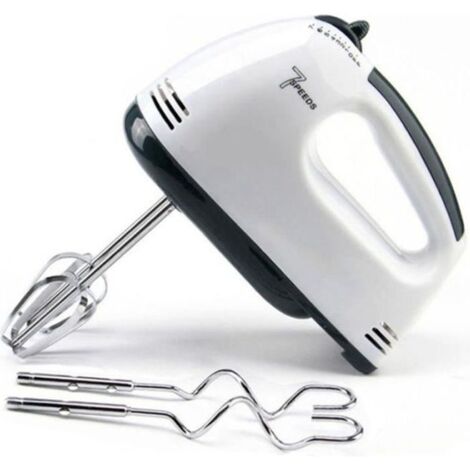 PourV Batteur à Main Électrique avec 2 Fouets et 2 Crochets à Pâte Batteur à Oeufs 7 Vitesses Mélangeur de Cuisine pour Oeufs Crème (1/4)