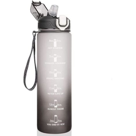 (Variété de couleurs vives)Gourde Sport - ZHUODIKE - 1L - Anti-fuite - Marqueur de Temps - Plastique Tritan sans BPA (1/4)